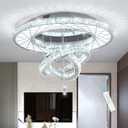 32"W Modern Chandeliers Living Room Light Crystal Flat Mounted Ceiling Lights Dining Room Light Bedroom Ceiling Drop Lighting Fixture Remote Dimmable Lights Bright Light with Dimming Night Light LED