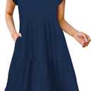 MixShe Summer Dresses for Women 2025 Elegant Classy Casual Fashion Dress  XX-Large  (Navy Blue)