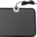 Heated Floor Mat Under Desk for Foot Warmer - 7 Temp Settings & 55w Heating Pad - Heated Feet Rest for Home Office Desk,Energy Saving Feet Warmers for Home/Work/Office - Black