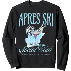 Apres Ski Social Club Drinking Party Womens Winter Sport Top Sweatshirt, Size M
