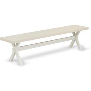 East West Furniture XB027 X-Style Modern Dining Bench with Wood Seat, 72x15x18 Inch, Multi-Color