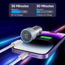 iPhone Fast Car Charger,2Pack Dual Port USB C Car Charger[MFI Certified]Power Delivery Car Adapter with 2Pack Lightning Cable Type C Rapid Car Charging for iPhone 14/14 Pro/13/12/11/X/Xs/Xr/SE/8/iPad