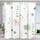 WITHLOC Waterproof Shower Curtain Set with Hooks - Watercolor Sage Green Floral Plant Shower Curtains for Bathroom, 72 x 72