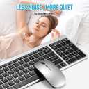 Wireless Keyboard and Mouse Combo, Compact Quiet Wireless Keyboard and Mouse Set 2.4G Ultra-Thin Sleek Design for Windows, Computer, Desktop, PC, Notebook, Laptop-Grey
