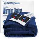 Westinghouse Electric Blanket Queen, Heated Blanket Queen Size with 10 Heating Levels and 1 to 12 Hours Heating Time Settings, Flannel to Sherpa Reversible, Machine Washable (84" x 90", Navy)