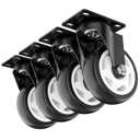 4 inch Caster Wheels Heavy Duty Swivel Casters with no Brake Max Load Capacity 1200lbs (Set of 4)