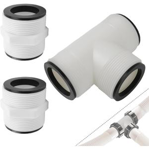 3 Pack Pool Hose Adapter, 1 pack 1.5" to 1.5" Pool Hose T Splitter Connector, 2 Pack 1.5 Inch Split Hose Connector, Above Ground Hose Adapter for Intex Coleman with Gaskets