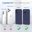 Miracase Magnetic for iPhone 12 Case/iPhone 12 Pro Case, [Soft Anti-Scratch Microfiber Lining], Compatible with MagSafe, Liquid Silicone Shockproof Drop Protection Phone Case for 12/12 Pro,Dark Blue