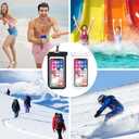 Waterproof Phone Pouch, IPX8 Cell Phone Case for iPhone 15 14 13 Pro Max Plus Galaxy S22 S23 up to 7" Essential Dry Bag for Beach Cruise Ship, 2 Pack(Black+White)