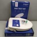 Bio Bidet Slim Zero Non Electric Bidet Toilet Seat Elongated, Low Profile Seat with Slow Close Lid, Battery Powered Night Light, Dual Nozzles, White