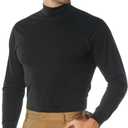 Rothco Mock Turtleneck Long Sleeve Mock Turtleneck Basic Solid Pullover Undershirt (Large, Black)