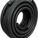 30 FT 1/4 Wire Loom Split Tubing,Dog Cat Cord Protector,Split Wire Loom Tubing Wire Conduit Black (30FT 1/4")