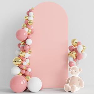Wokceer 6FT Wedding Arch Cover Spandex Fitted Wedding Arches Stand Covers Round Top Chiara Arch Backdrop Cover for Birthday Party Ceremony Banquet Decoration Pale Pink