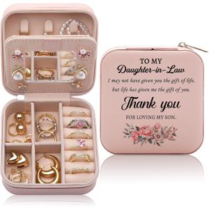 Daughter in Law Gifts from Mother in Law Jewelry Box, Birthday Christmas Mother's Day Wedding Gift for Daughter in Law, Thank You for Loving My Son Jewelry Case