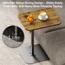 HzTinT Large Tv Tray Side Table Sofa Tray for Couch Heavy Metal Base Swivel/Adjustable Height, Sofa Bed Bathroom Study TV Tray C Shaped End Table Food Snack Trays for Eating