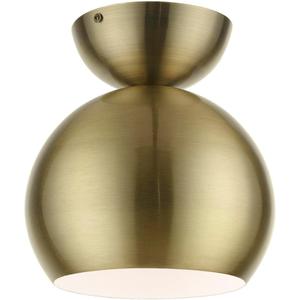 Livex Lighting, 45487-01, Stockton, Globe Semi-Flush, Antique Brass