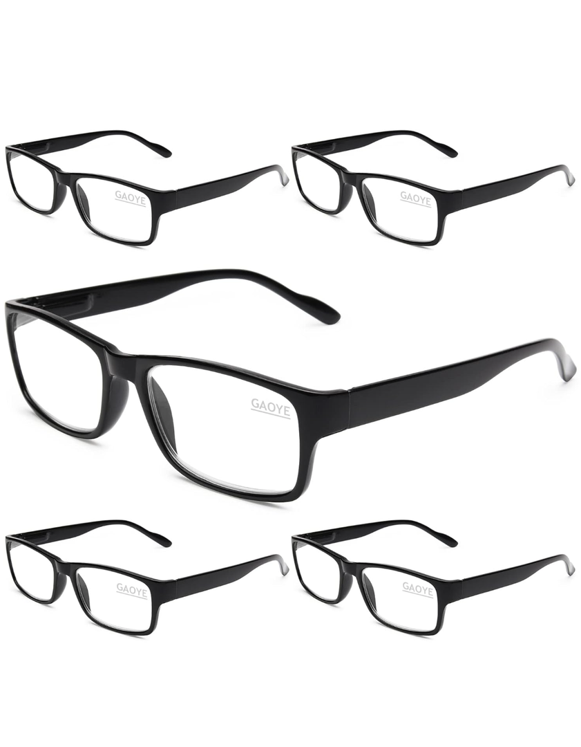 Gaoye Professional Reading Glasses for All Day - Computer Readers with Blue Light Protection - Value Pack