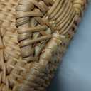 Wicker Tray Rectangle with Handles, Handmade Rattan Natural Woven Tray, Rattan Serving Wicker Trays for Decor Storage, Coffee Table Basket Trays for Breakfast Bread Fruit Snack