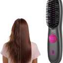 Go Brush Pro,2026 New Cordless Straight Hair Brush, Portable Scald-Proof mini Straight Hair Comb with Three Temperature Settings and LED Display Screen, Quickly Heating Travel Hair Brush (Black)