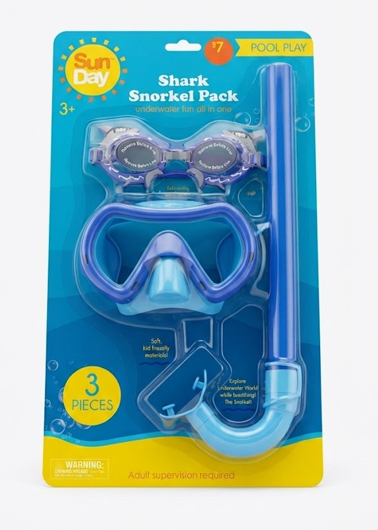 Shark Snorkel Pack 3 Pieces. Age 3+