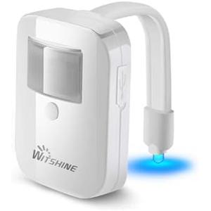 Witshine Rechargeable Toilet Night Light with Motion Sensor - 16 LED Color Inside Bowl, Cool Fun Gadgets for Bathroom Accessories Decor - Funny Stuff for Kids Dad Men and Fatherday's Gift