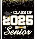 Senior Class Of 2025 Graduation Garden Flag,12x18 Inch Double Sided Outside.Graduates Caps Diploma Ceremony Class 2025 Yard Outdoor Decoration, Pack of 12