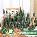 30pcs Mini Christmas Trees, Artificial Christmas Pine Tree Mini Bottle Brush Trees Tabletop, Small Sisal Trees with Wooden Bases, Xmas Holiday Home Decor (Green-A)