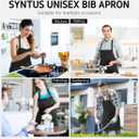 Syntus Adjustable Bib Apron with 2 Pockets Cooking Kitchen Aprons for Women Men Chef (Basic Black)