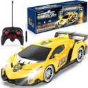 Growsland Remote Control Car, RC Cars for Kids 1:18 Electric Toy Car Hobby Racing Car Toys with Lights & Controller, Christmas Birthday Gift for 3 4 5 6 7 8 9 Year Old Boys Girls (Yellow)
