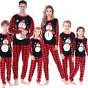 Joyond Kid Boys Girls 2 Piece Family Matching, Festive Christmas Pajama Sets, Cotton, Snowman, Black, 14Years