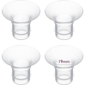 Momcozy 19mm 4Count Flange Insert Compatible with 24mm Flange/Shield of Most Pumps (Transparent)
