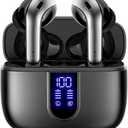  Bluetooth Headphones True Wireless Earbuds 60H Playback LED Power Display Earphones with Wireless Charging Case IPX5 Waterproof in-Ear Ear buds with Mic for TV Smart Phone Laptop Computer Sports