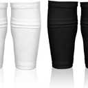 2 Pairs Soccer Shin Guard Sleeves Youth with Pockets,Soft Breathable Soccer Shin Pad Holder Sleeve Socks,Protective Leg Guard Covers with Pocket for Teenagers Kids Adults,Football (M Size)