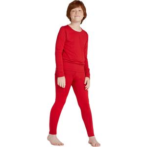LAPASA Boys Thermal Underwear Set Fleece Lined Long John Base Layer Top & Bottom Ski Winter Extreme Cold B03 (7-8 Years, Red)