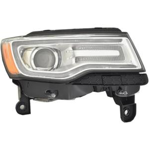 KarParts360 For Jeep Grand Cherokee WK 2014 Headlight Passenger Side | HID | Clear Lens | Black Housing | Laredo/Limited/Overland/Summit Model | w/Projector/Chrome Bezel/Bulbs | CH2503252 | 68111000AM