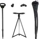 XXL Portable Walking Cane with Seat, Adjustable 34"-37" Foldable Lightweight Aluminum Anti-Slip Walking Stick for Men & Women, 550 Lbs Cane with Chair for Travel Hiking with Carry Bag