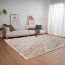 Ghouse Light Brown Beige Faux Rabbit Fur Rug 6x9 Machine Washable Area Rugs for Bedroom Fluffy Rugs for Living Room No-Shedding Carpet Sheepskin Rug (5'11" x 8'10" (Rectangular))