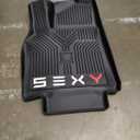 2020-2024 Tesla Model Y (5 Seater) Floor Mats, 3D Custom Fit All-Weather Car Floor Liners for 1st & 2nd Rows, Anti-Slip Odorless Rubber Mats with Detachable Absorbent Weather Strips, Easy to Clean