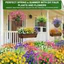 TURNMEON 20 Bundles Artificial Flowers for Outdoors,Summer Spring Grass Camellia Fake Flowers Plastic Plants,UV Resistant No Fade Faux Greenery for Gardens Porch Planter Cemetery Decor 500 Head(White)