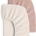 Lulu Moon Muslin Crib Sheets - Fitted Crib Mattress Sheets for Boys and Girl - 28"x 52", 2 Pack