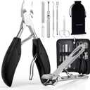 Toenail Clippers for Seniors Thick Toenails, Sharp Toe Nail Clippers Set for Men Women, Heavy Duty Fingernail Clipper Pedicure Tools for Feet, Professional Manicure and Pedicure Kit with Nail Scissors