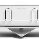 simplehuman Compact Dish Drying Rack with Stainless Steel Frame, 360 Easy Drain Swivel Spout, Utensil Holder, Anti-Residue Coating, Moisture Control Surface, White