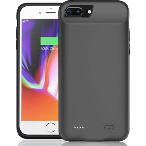 Battery Case for iPhone 6 Plus/6s Plus/7 Plus/8 Plus, Enhanced 10000mAh Rechargeable Charging Case Extended Battery Pack Compatible with iPhone 6/6s Plus/7 Plus/8 Plus (5.5 inch) Charger Clip(Black)