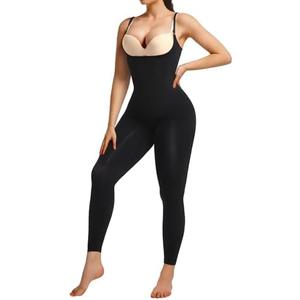 SHAPERX Hourglass Leggings 360 Compression 2 Sizes Look Full Body Shaper Breathable No Roll Down, 2XL/3XL