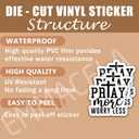 (3PCS) Pray More Worry Less Stickers, Christian Faith Waterproof Vinyl Decals for Laptops, Tumblers, Water Bottles  Inspirational Religious Stickers for Prayer & Encouragement, 3" x 2.9"