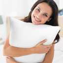 22 x 22 Outdoor Throw Pillow Inserts Set of 2 Waterproof Square Premium Decorative Couch Pillow Stuffers Form Large White Sofa Cushions Indoor