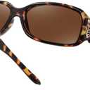 HAOLOTA Women's Polarized Sunglasses - Fashionable Wraparound Butterfly Design with UV400 Protection (A01 Amber Tortoise Frame/Brwon Lens)