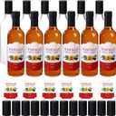 Maxcheck 12 Set 25 oz Christmas Coquito Bottles Plastic Wine Bottles Christmas Botellas Para Coquito with Caps Label Stickers 750ml Empty Brewing Container for Bar Party(Clear,Fresh)