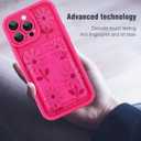 MOWIME Compatible with iPhone 14 Pro Max Case with Card Holder, Daisy Floral Shockproof Soft TPU Protective Cover Women Girls, Anti Scratch Wallet Case for iPhone 14 Pro Max 6.7 Inch, Hot Pink