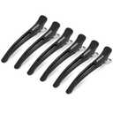 AIMIKE 6pcs Professional Hair Clips for Styling Sectioning, Non Slip No-Trace Duck Billed Hair Clips with Silicone Band, Salon and Home Hair Cutting Clips for Hairdresser, Women, Men - Black 4.3 Long